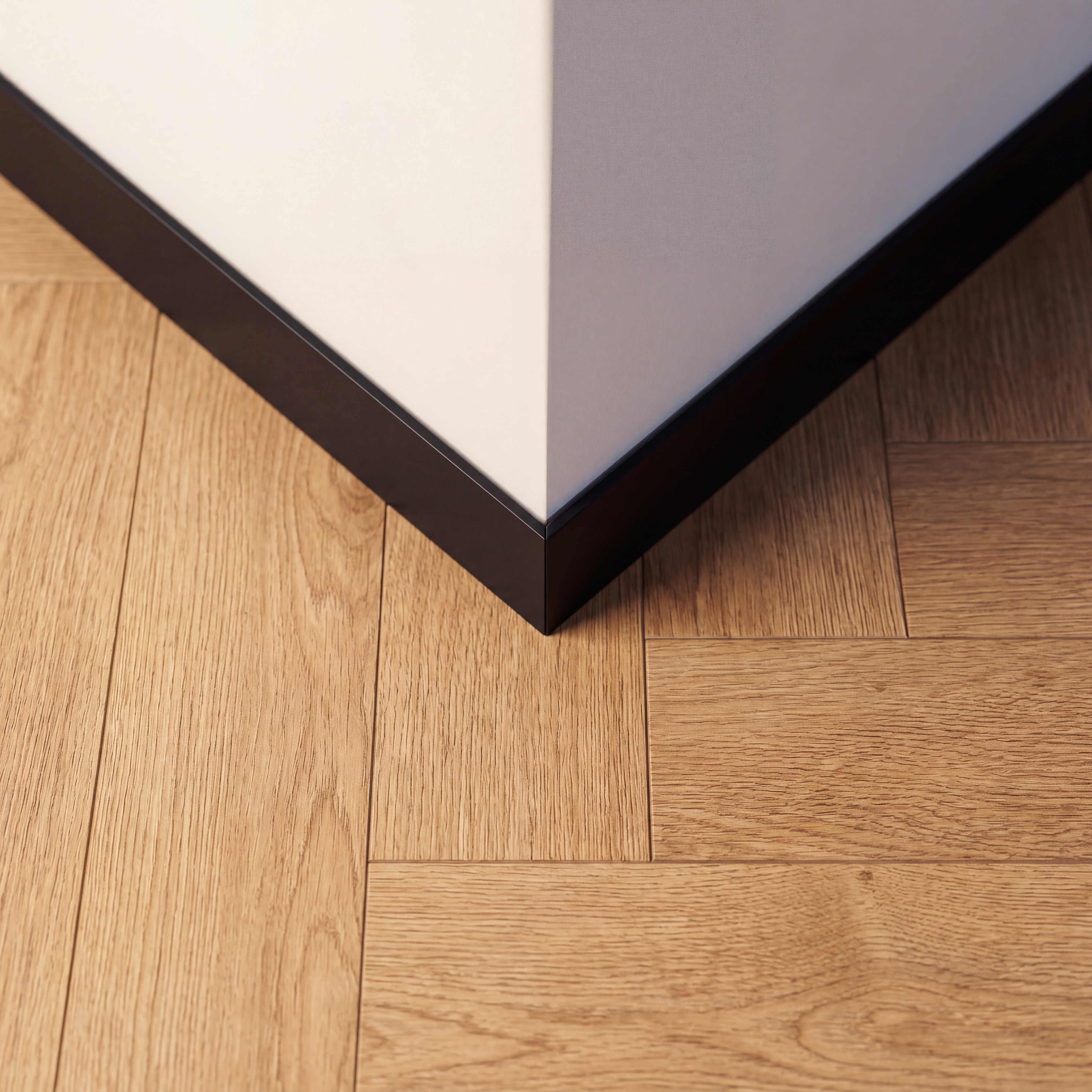 LINEA CZARNY na parkiecie jodełka